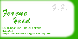 ferenc heid business card